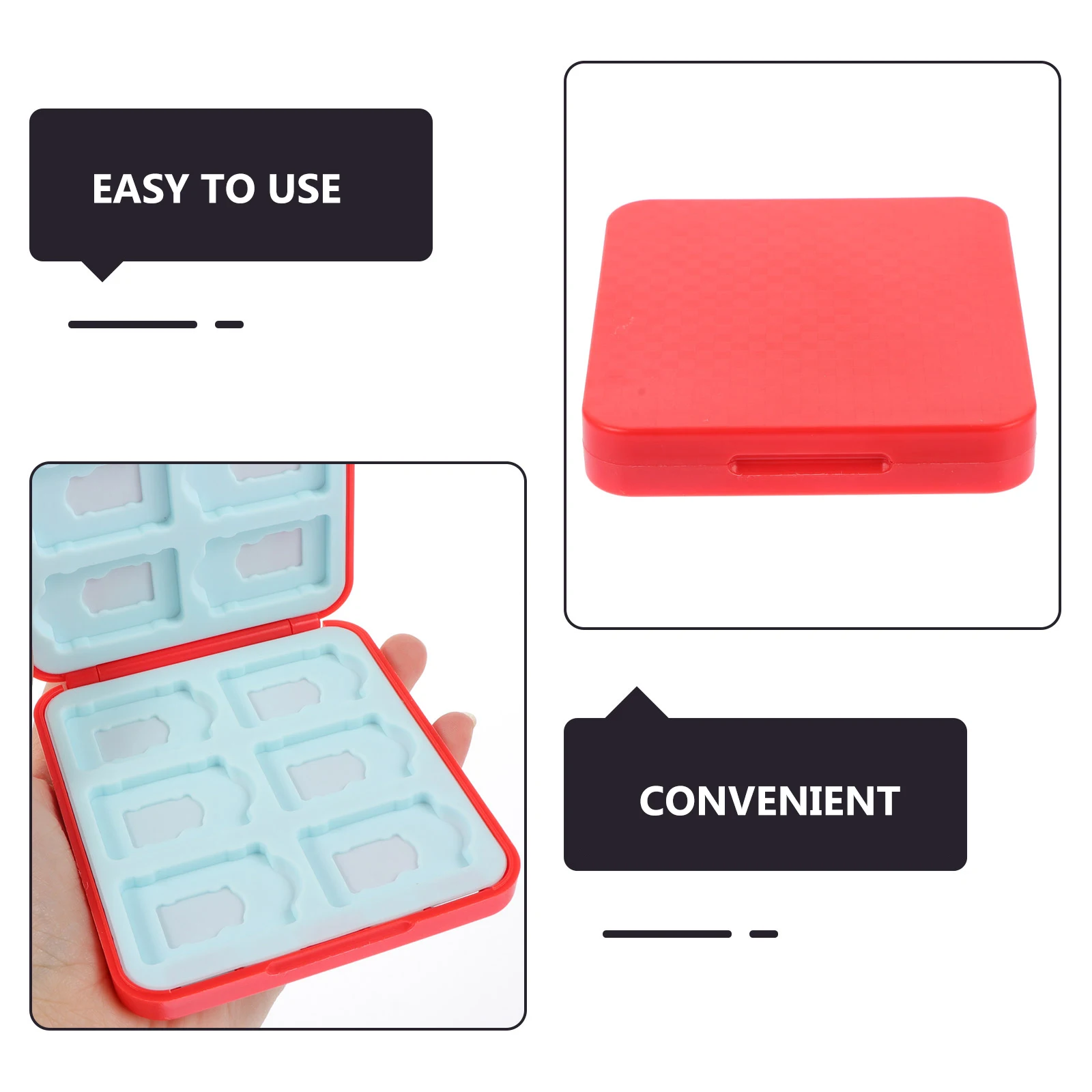 

12 Slots Game Card Storage Case Compact Anti Drop ABS Silicone Protective Holder Lightweight Portable Game Card Case