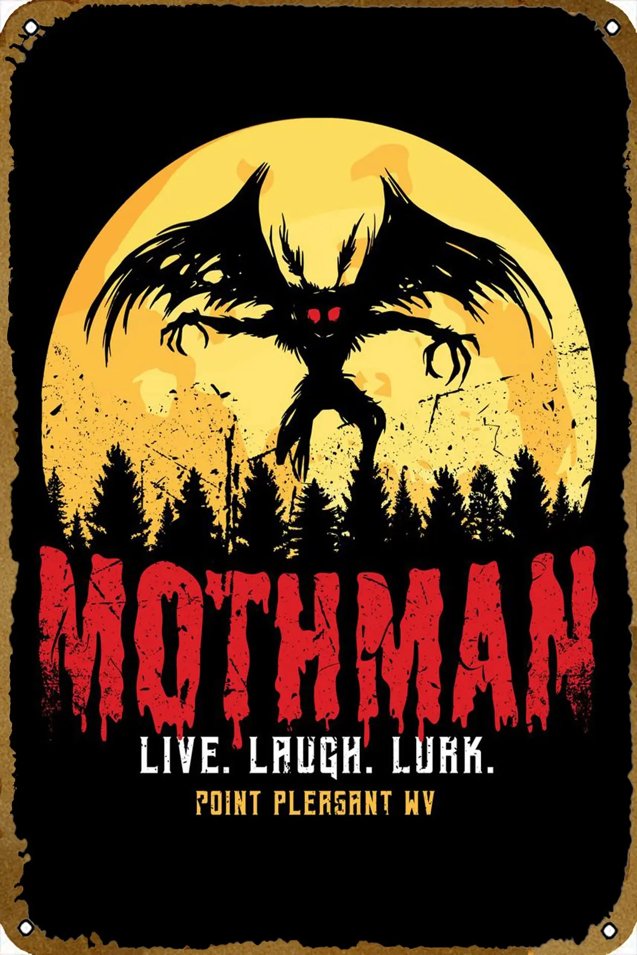 Mothman Cryptid Vintage Poster Metal Tin Sign 8