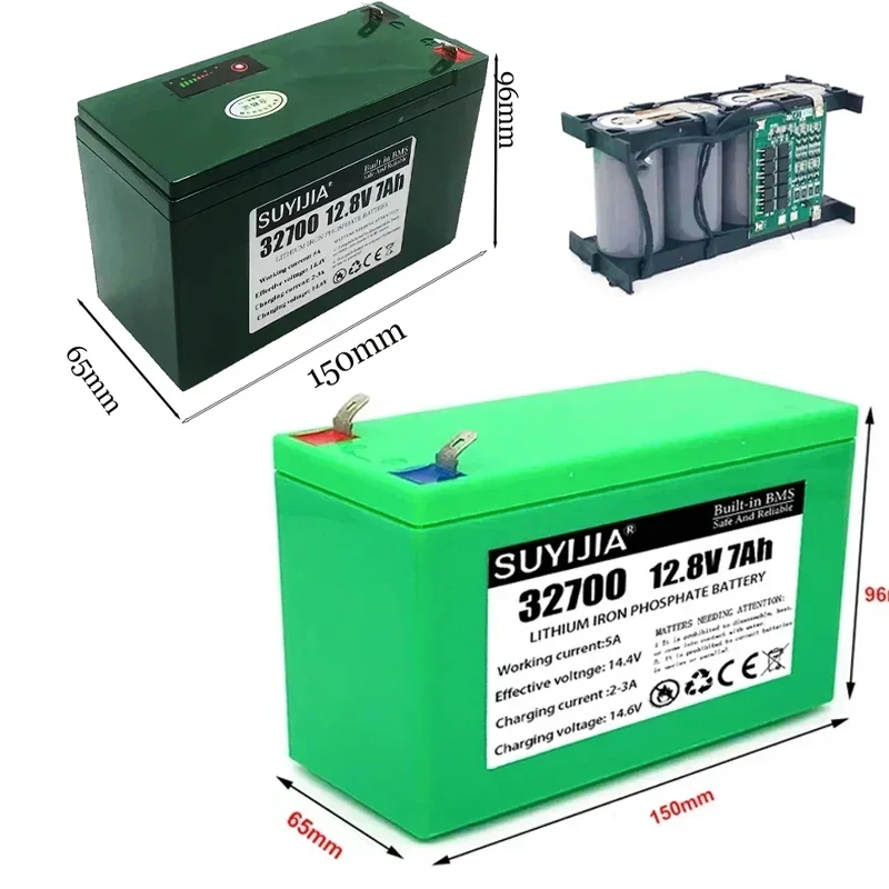 Original 12.8V 7Ah 32700 4S1P Lifepo4 BatteryPack with 4S 7AH BMS Balanced for Electric Boats and Uninterruptible Power Supplies