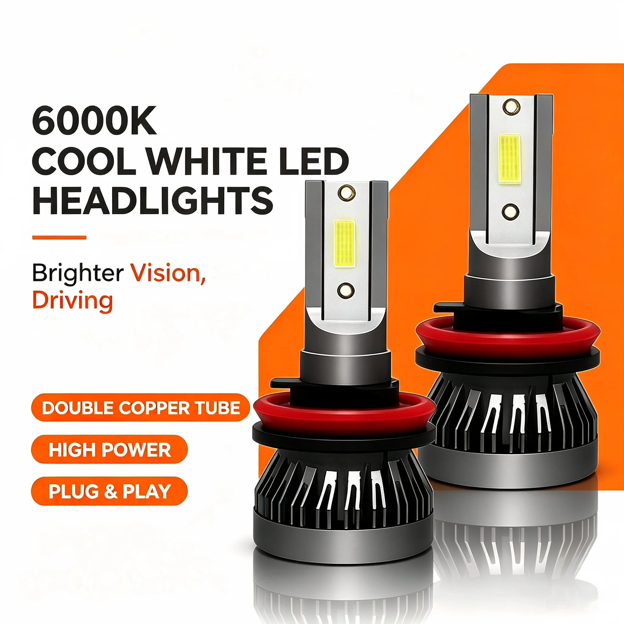 2PCS/pair Mini Lights Auto H7 LED H4 Bulb H3 H8 H9 H11 9005 9006 9012 6000LM Car Headlight H1 6000K Auto Fog Light 12V LED Bulb
