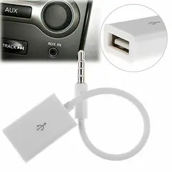 Car Aux To USB Adapter Cable USB To 3.5mm Converter Jack Music Audio Player Flash Drive Port Car Audio Cable Car Accessories