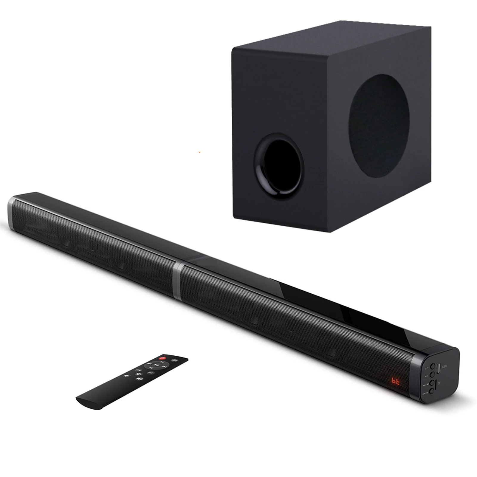 

100W Soundbar TV 2.1CH Sound Box with Subwoofer High Power Wireless Speakers Home Theater System Hifi 3D Stereo Boombox