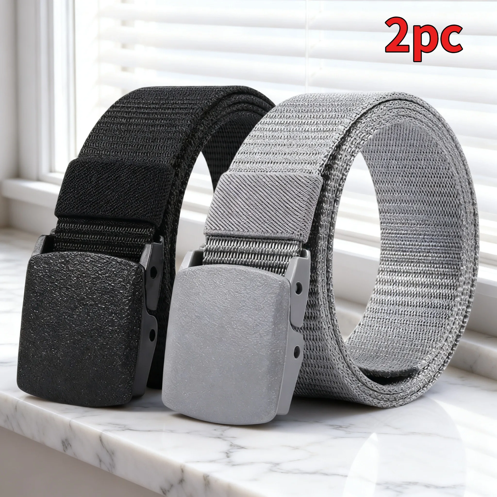 2-piece lightweight breathable waist belt two-color multi piece set, suitable for daily wear by pants runners