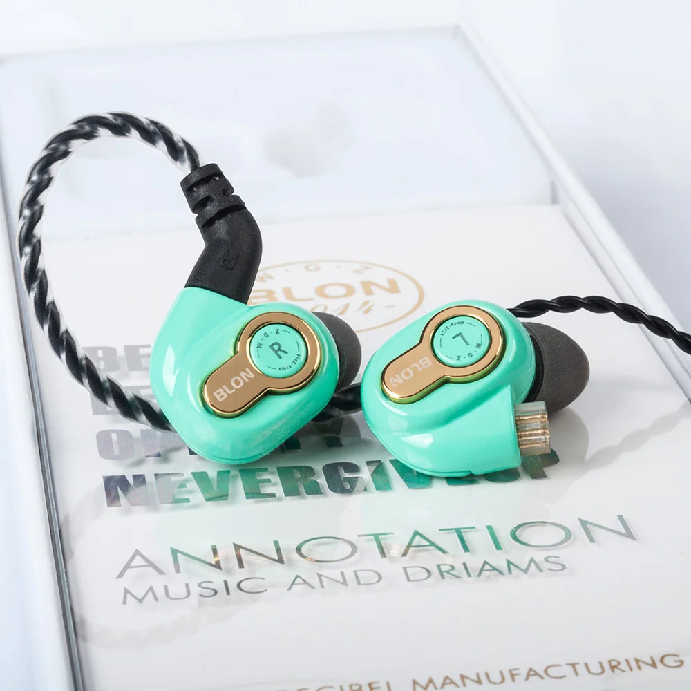 BLON BL-05s Best In Ear Wired HIFI Earphone 3rd Generation Carbon Diaphragm Driver Metal Monitor Headphone with Detachable Cable