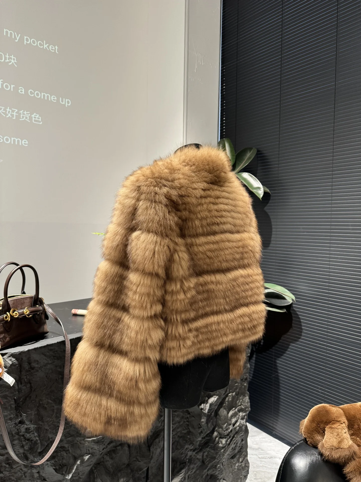 (Fox Beauty) New Patchwork Design Fox Fur Grass Short Jacket