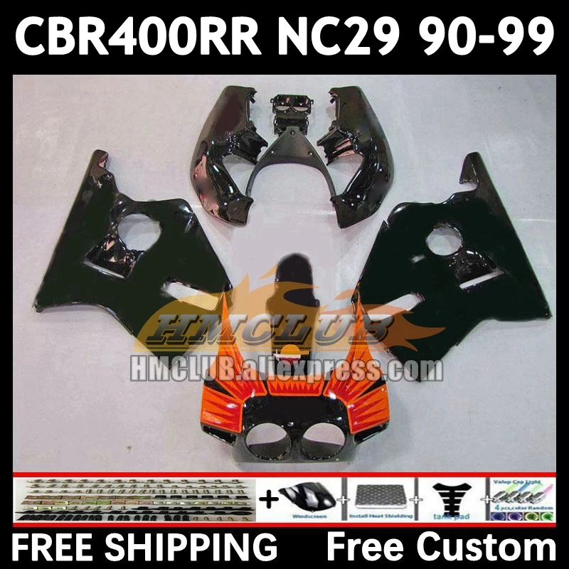 Bodywork For HONDA CBR400 CBR 400 RR 400RR 90 91 92 repsol black 93 94 104No.15 CBR400RR NC29 1995 1996 1997 1998 1999 Fairings