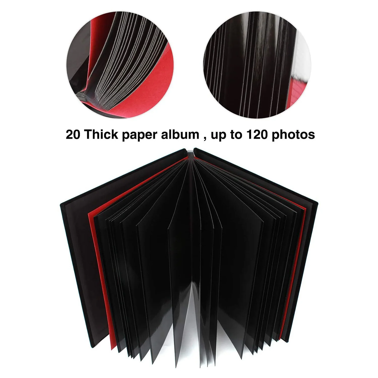 Photo Album Scrapbook Velvet Cover Thick Pages with Protective Film Save Images Permanently,Memory Book,Best Gift Choice &LICG