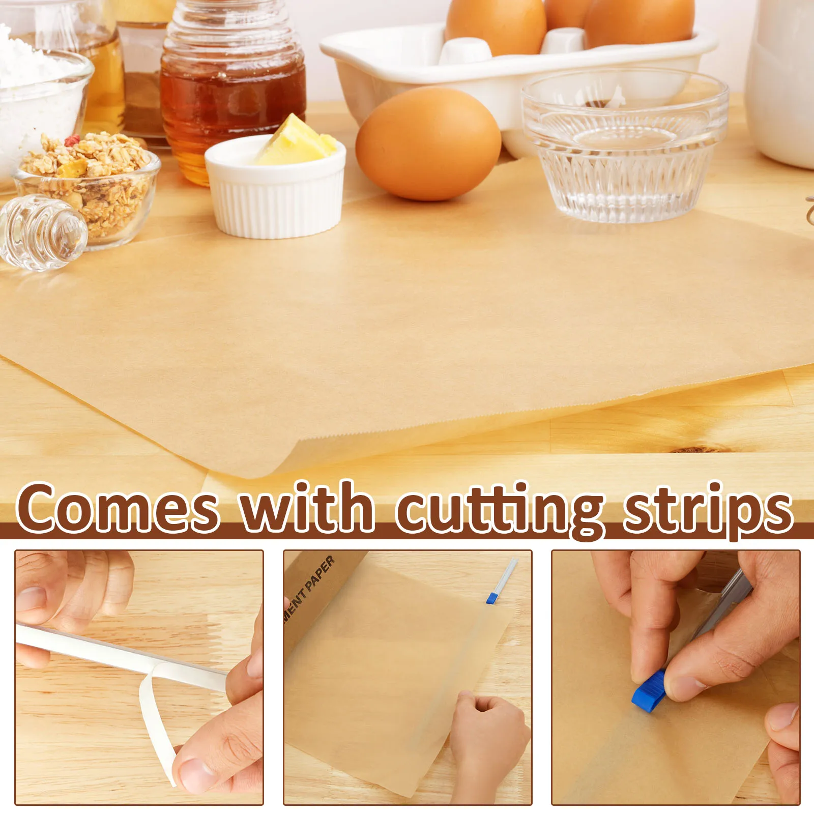 لفة ورق البرشمان مزدوجة الجوانب ورق البرشمان أوراق الخبز كوتابل الخبز الخبز بطانات لفرن الهواء المقلاة شواء حصيرة