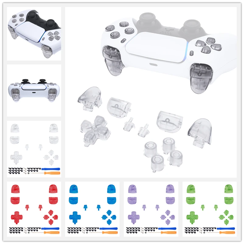 

eXtremeRate Full Set Buttons Compatible with ps5 Controller BDM-010 & BDM-020, D-pad R1 L1 R2 L2 Share Options Face Buttons