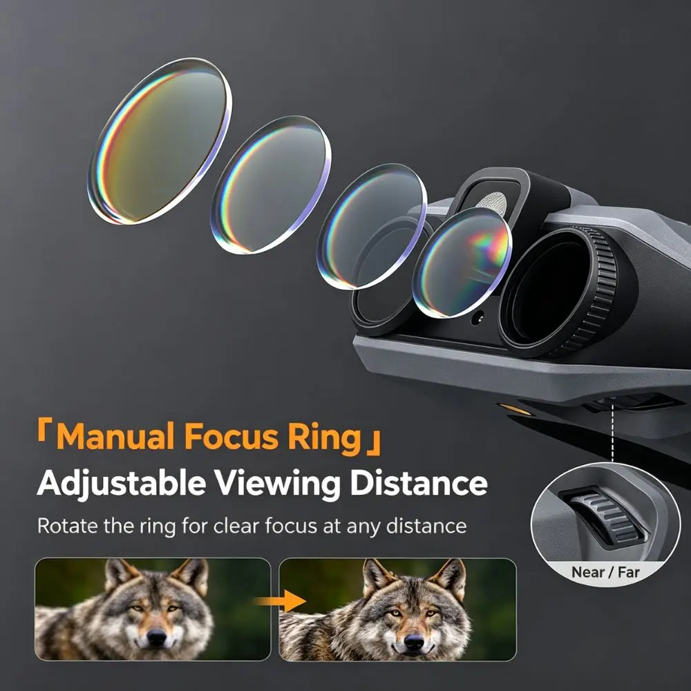 4K Night Vision Binoculars 32GB Infrared Night Vision Goggles 3” Large Screen 10X Digital Zoom Tactical Light for Camping Huntin view 5