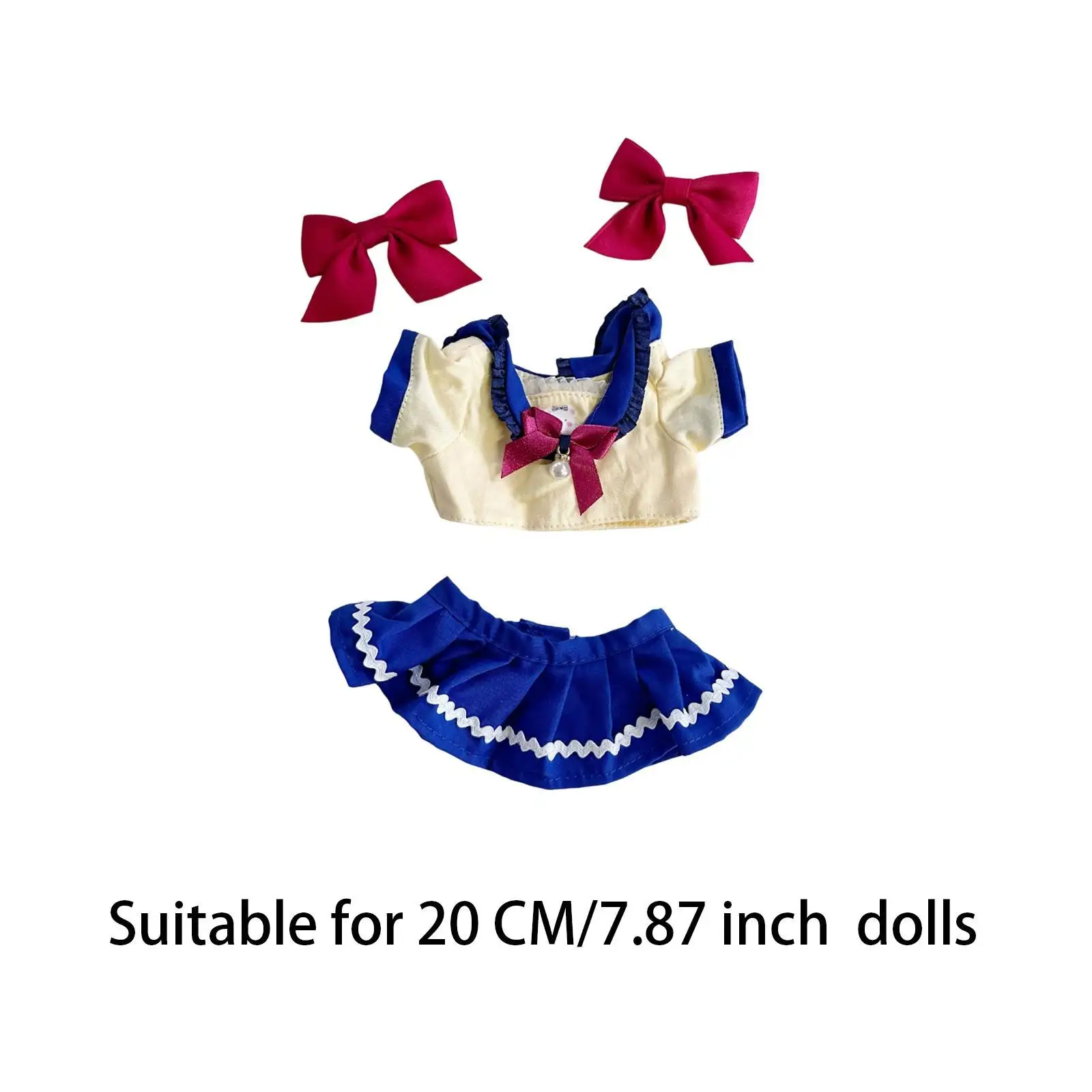 Doll Clothes Doll Clothing Hair Accessories Gifts Sailor Uniform with Headdress Costumes Doll Skirt Outfits for Cloth Dolls