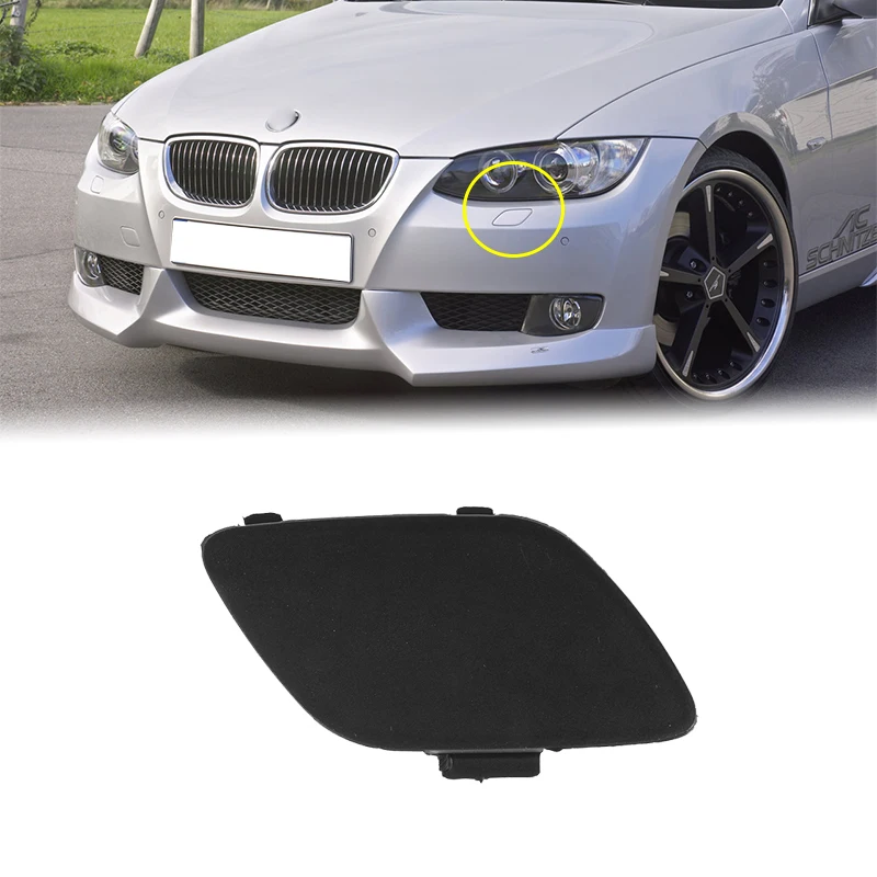 Front Bumper Tow Hook Cover (No paint) for BMW 3 Series E92 E93 2006-2009 328i 328xi 335i 335xi Tailer Hole Cap 51117187956