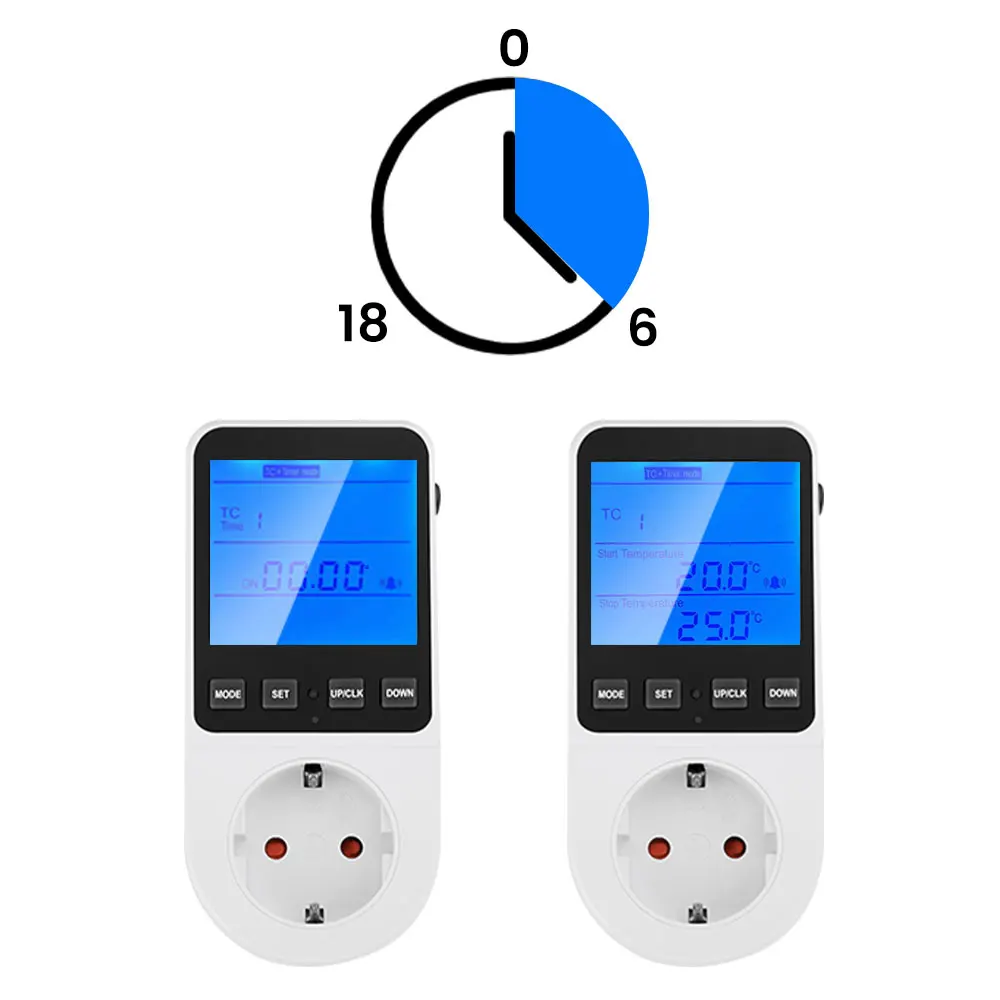 Presa di controllo della temperatura digitale AC 230V con Timer sistema di controllo della temperatura intelligente-40 ~ 120 ℃(-40 ~ 248 af)