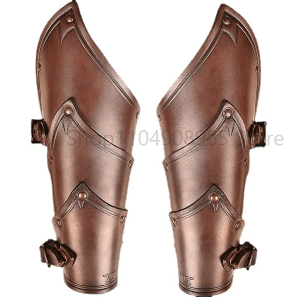 2Pcs Men Medieval Steampunk Leather Armor Arm Guards Pirate Knight Gauntlet Bracer Cosplay Accessories Vambrace Props 2026