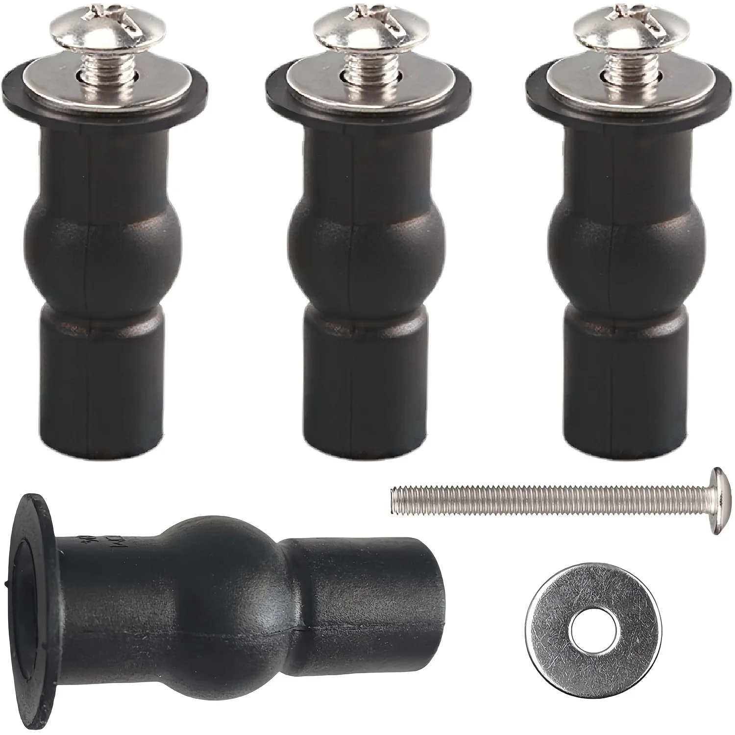 2pcs Expansion Screw Toilet Seat Top Fix Seat Hinge Hole Fixings Well Nut Screw Rubber Back To Wall Toilet Cover Accessories