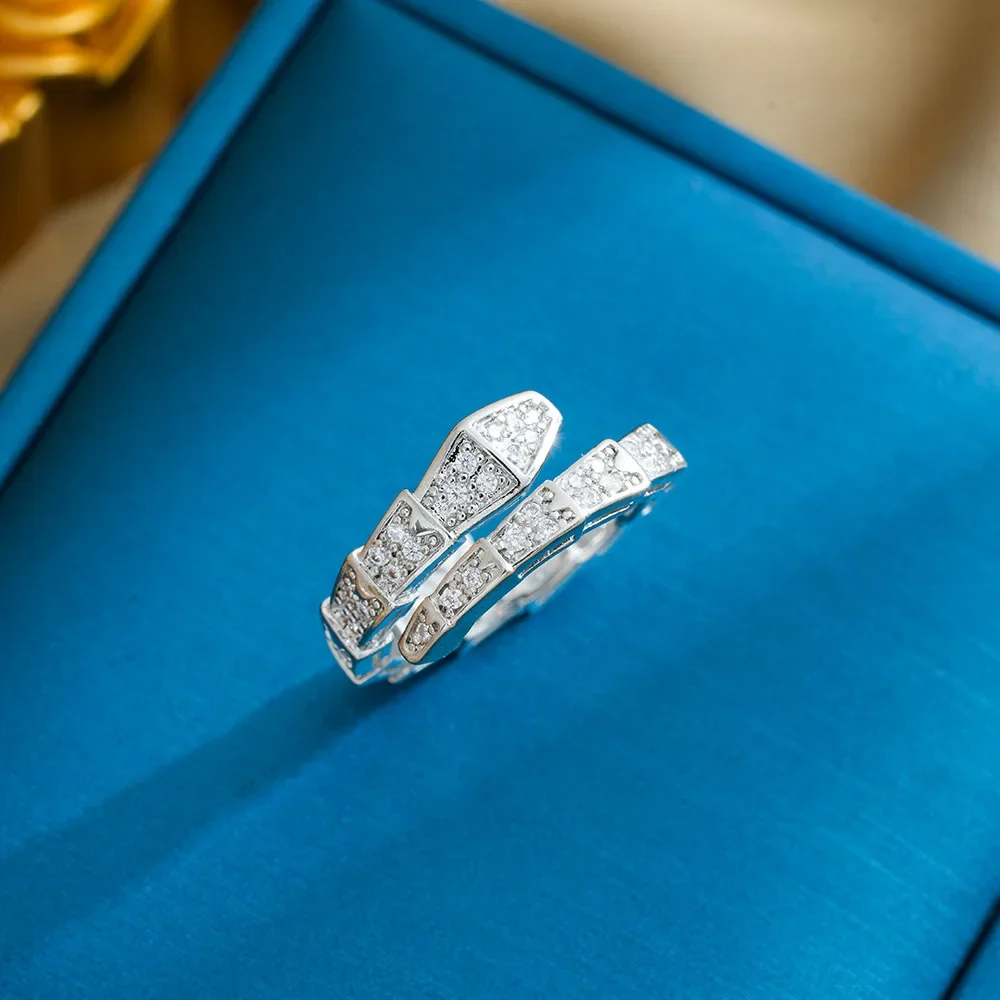 Регулируемое, сверкающее кольцо с бриллиантом - кольцо с полным бриллиантом, модный и элегантный женский стиль.