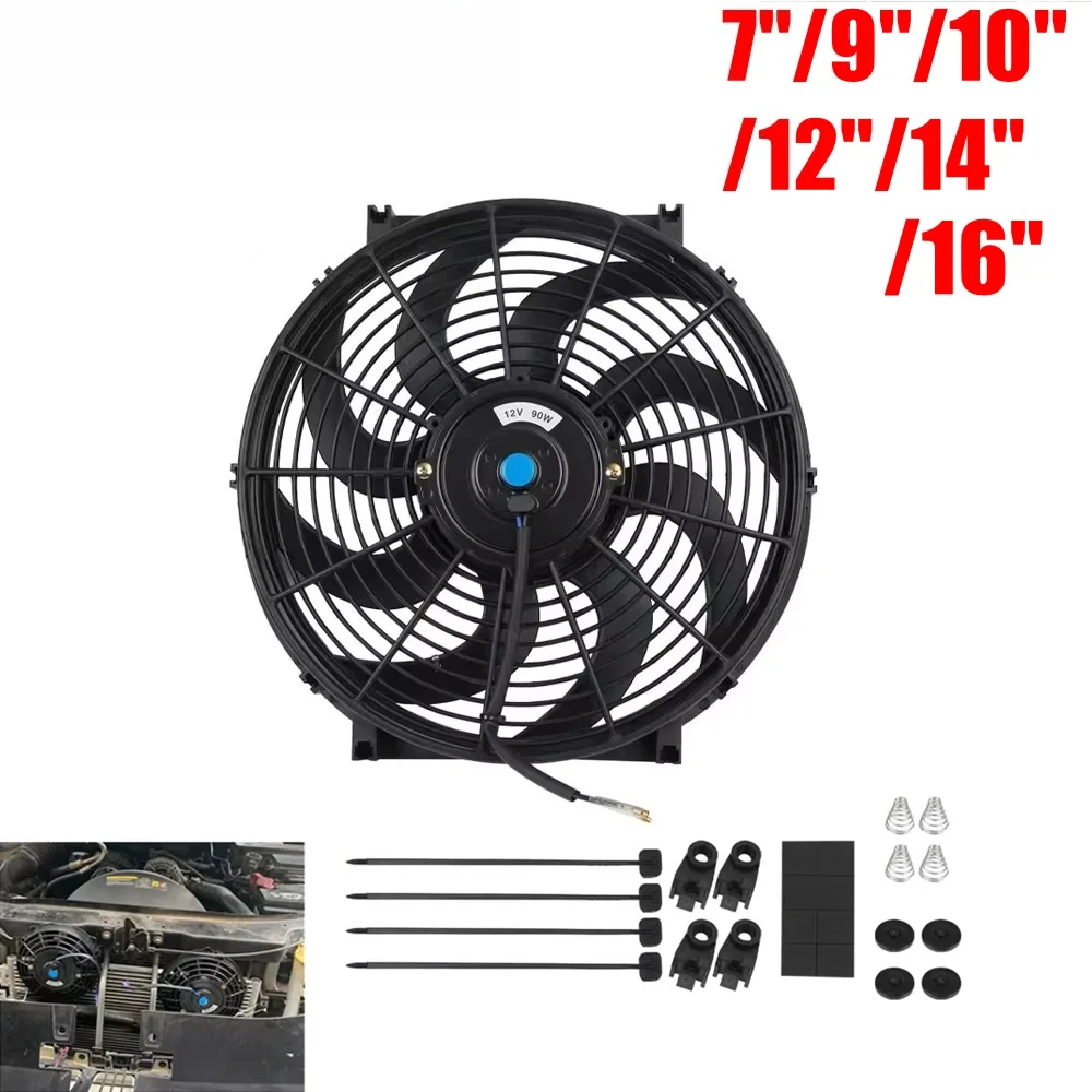 

Универсальный 7/9/10/12/14/16 дюймов 12 В 80 Вт 2100 об/мин автомобильный кондиционер охлаждающий вентилятор лопасть охлаждающий монтажный комплект CF-1001