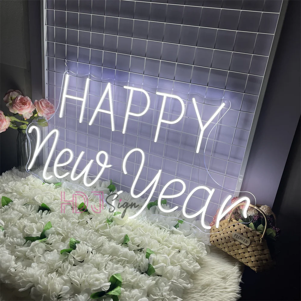 سنة جديدة سعيدة LED النيون علامات غرفة المنزل حفلة وحدة إضاءة LED جداريّة ديكور عيد الميلاد أضواء النيون السنة الجديدة الديكور هدايا للأطفال #5