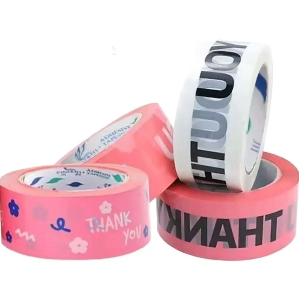 เทปบรรจุภัณฑ์สีสันสดใสน่ารัก เทปตกแต่งความแข็งแรงสูงความหนืดสูง วัสดุ OPP เทปขอบคุณการตกแต่งกล่อง
