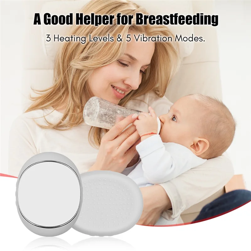 

Warming Lactation Massager Breastfeeding Heat & Vibration Support Soft Breast Massager for Improved Postpartum Milk Flow