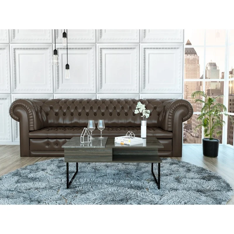

Atlanta Lift Top Coffee Table with Single Shelf, Carbon Espresso/Onyx Finish