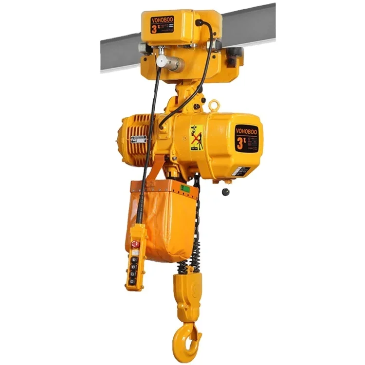 HHBB 1 Ton 5 Ton Electric Chain Hoist With Electric Trolley With CE Certificate