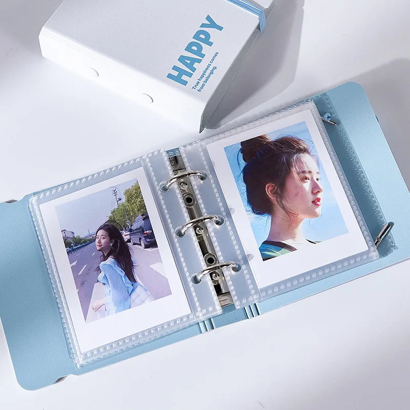 Mini Instax Fotoalbum |   Niedlicher 3-Zoll-Kartenhalter im Ins-Stil, Kawaii PU PP, lose Blätter, nachfüllbares Aufbewahrungsbuch für Mädchen