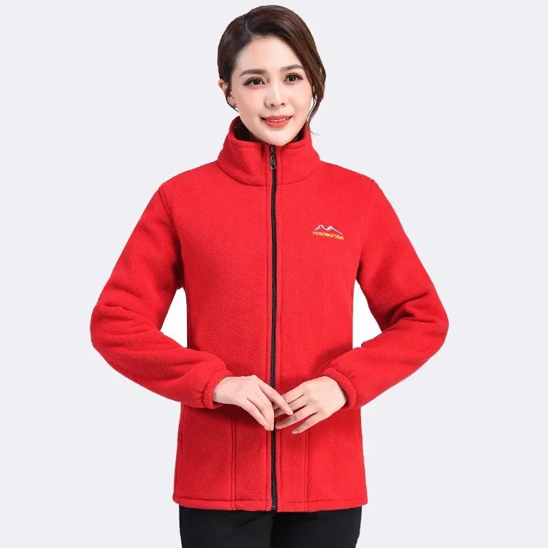 

Winter Female Large Size 5XL Outwear Middle Age Mom Thickening Loose Jacket Ladies Coral Fleece Shake Grain Fleece Sweatshirt