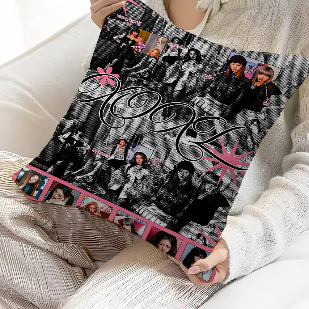 Korea Kpop I-Ive Cushion Cover Pillow Cover Decor Pillowcase Printed Cushion Case for Couch