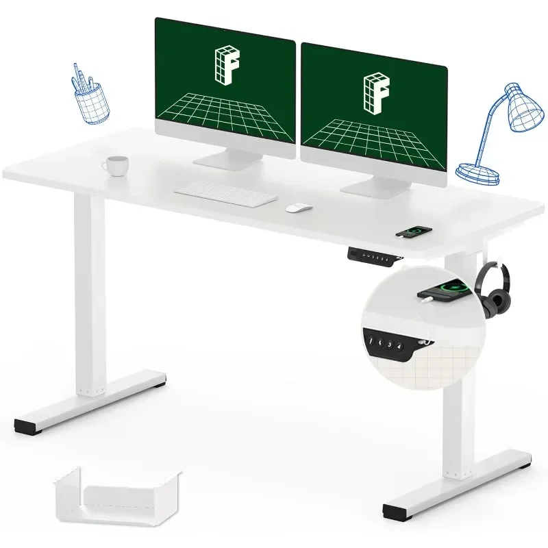 FLEXISPOT Electric Stand Up/ Standing Desk with 55 x 24 Splice Ergonomic Memory Controller Height Adjustable E150