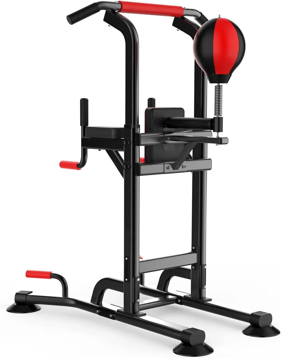 Tower Dip Station Pull Up Bar Gym Fitness Workout Exercise Equipment Strength Training with Speed Punching Bag Boxing Ball