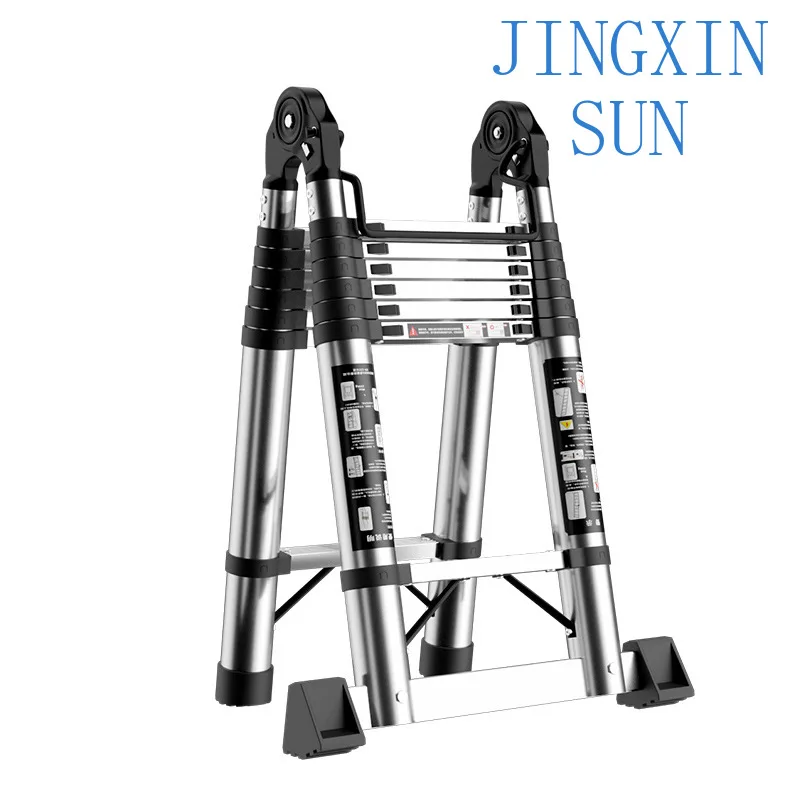 Stainless steel telescopic  Multifunctional herringbone  Folding ladder Bamboo ladder Lifting