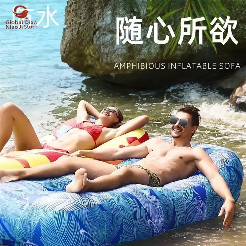 Lazy Inflatable Sofa, Suitable for Music Festivals, Camping, Lunch Breaks, Single Portable Outdoor Air Mattress for Lying