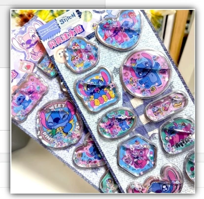2026 ディズニーステッチ 3D シェイクステッカー DIY ノートブックアルバム日記ハンドブック装飾学校学生文具アニメステッカーおもちゃ