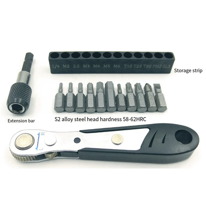 

AT51-Ratchet Disc Quick Wrench Set T25 Torx Hexagon 3/4/5/6/8Mm Combination Car Repair Tool Ratchet Wrench Kit