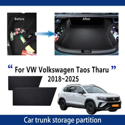 For VW Volkswagen Taos Tharu 2018~2025 Thickening Trunk Storage Partition Multifunction Storage Box Auto Interior Accessories