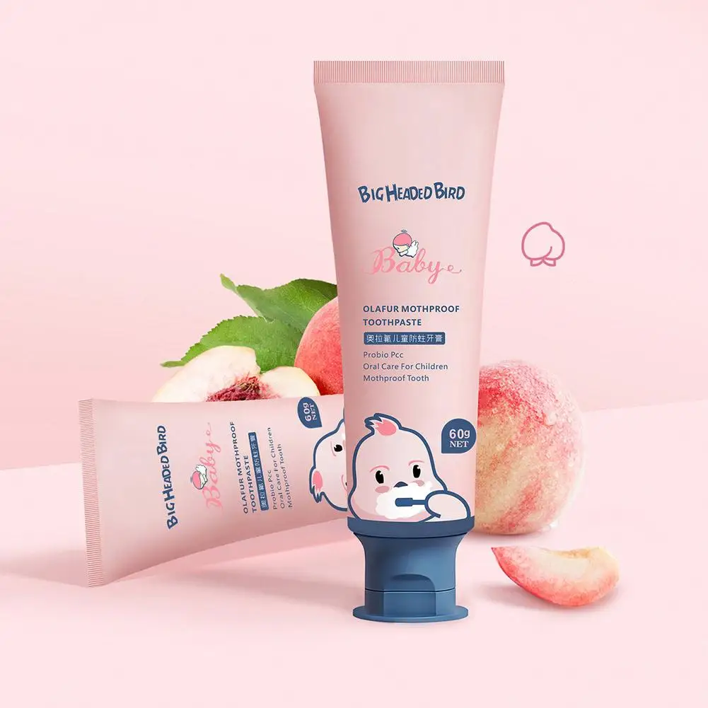 

60 г детская зубная паста со вкусом персика, нераздражающая зубная паста с низким фторидом для удаления сброса и Pl T0P5