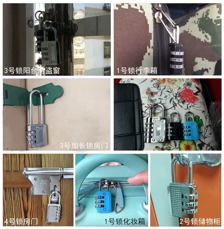 Password Lock Metal Mini Luggage Small Padlock Gym Locker Door Mechanical Luggage Password Lock