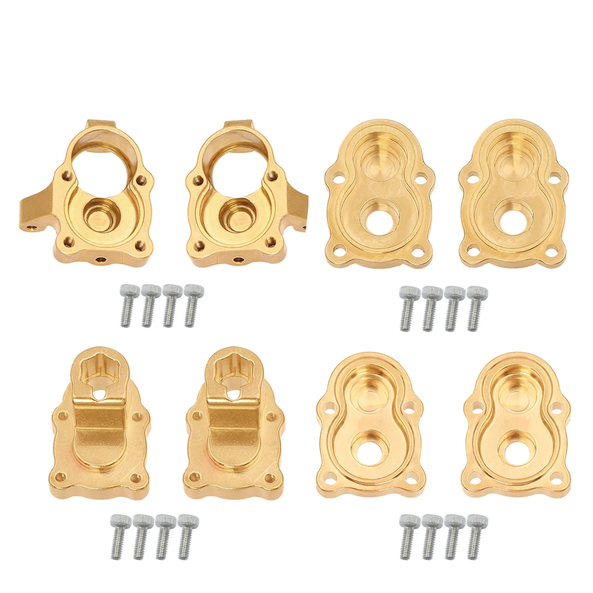 4 adet FMS FCX24 FCX18 pirinç Portal aks direksiyon fincan C koltuk karşı ağırlık 1/24 RC paletli araba yükseltme parçaları aksesuarları