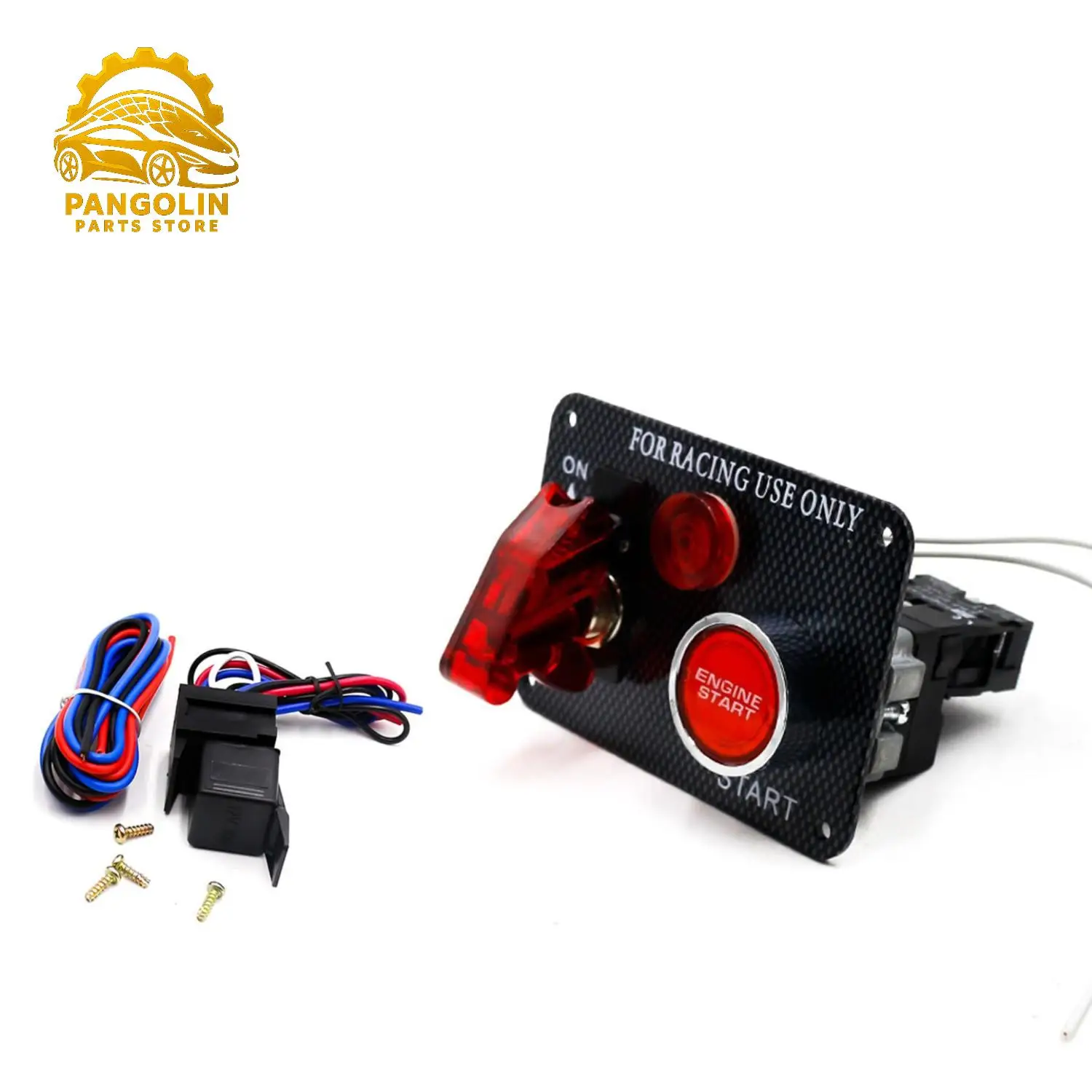 

High Quality 12V LED Ignition Switch Panel for Racing Car Engine Start Push Button Toggle Switch Carbon Fiber Car Replacement