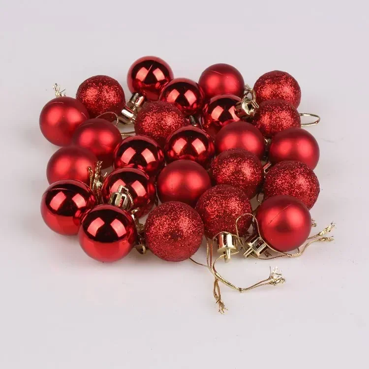 24Pcs Christmas Balls Ornament Plastic Christmas Tree Gold Red Pink Ball Pendant Hanging Decor Christmas Decoration 2025 Navidad