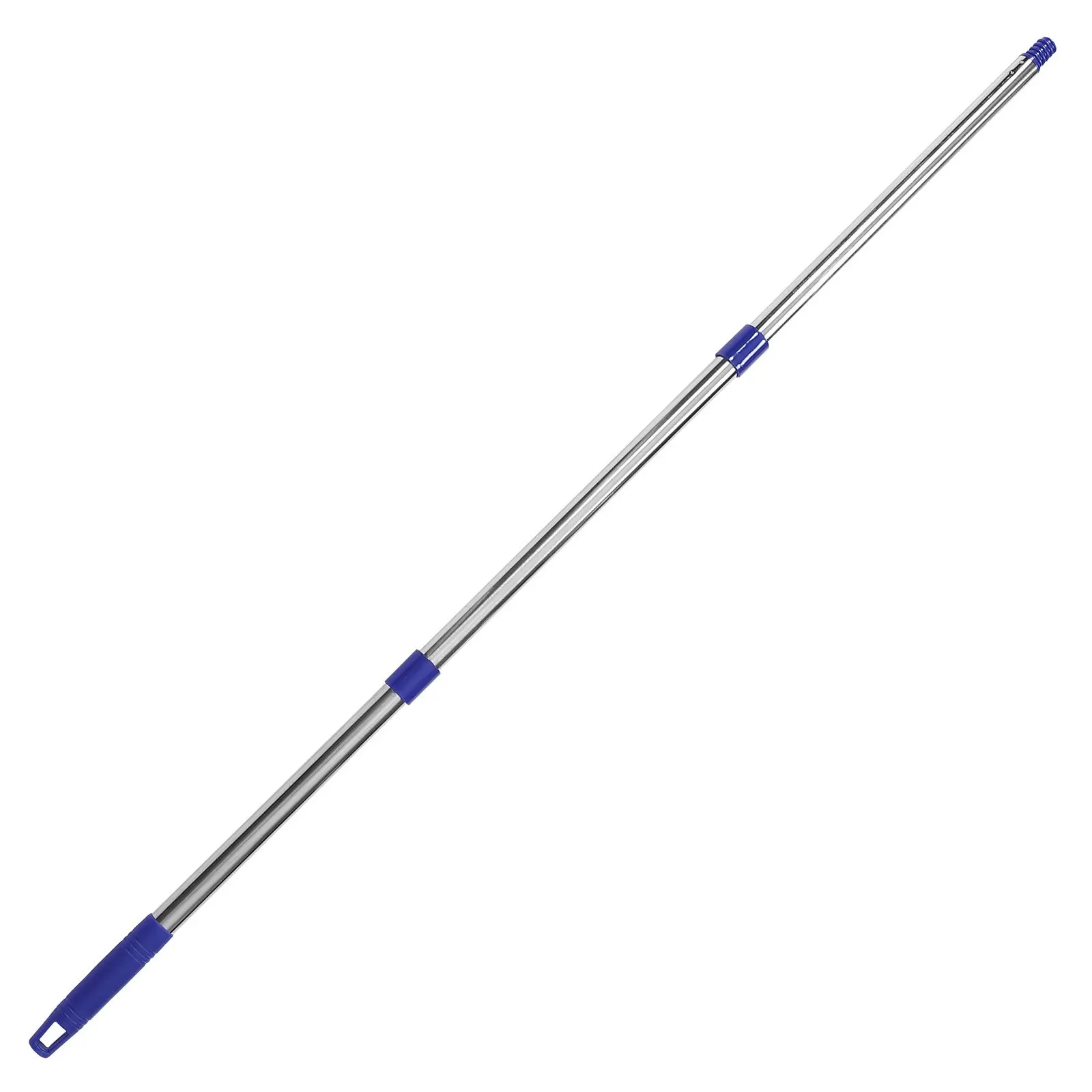 1Set Mop Pole Replacement Three Section Threaded Adjustable Length Stainless Steel Mop Rod Universal Broom Pole Floor Cleaning