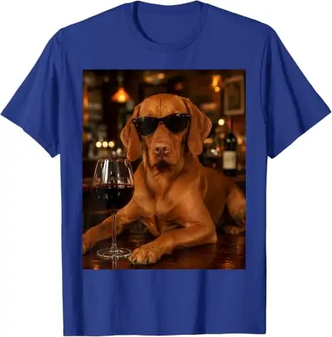 Vizsla trinkt Wein Sonnenbrille Lustiges Hunde-Meme T-Shirt Y2k Bar-Kunst Vizsla trinkt Wein Hund Grafik Ästhetische Kleidung Grafik – Detail 14