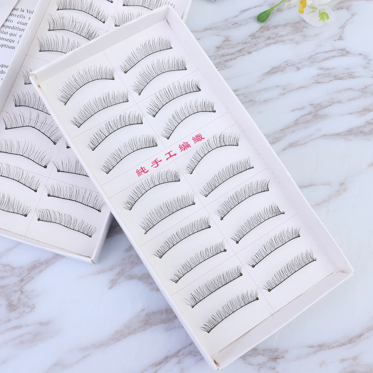 60 pares de pestañas postizas con tallo de hilo de algodón, accesorios de maquillaje diario, aspecto Natural