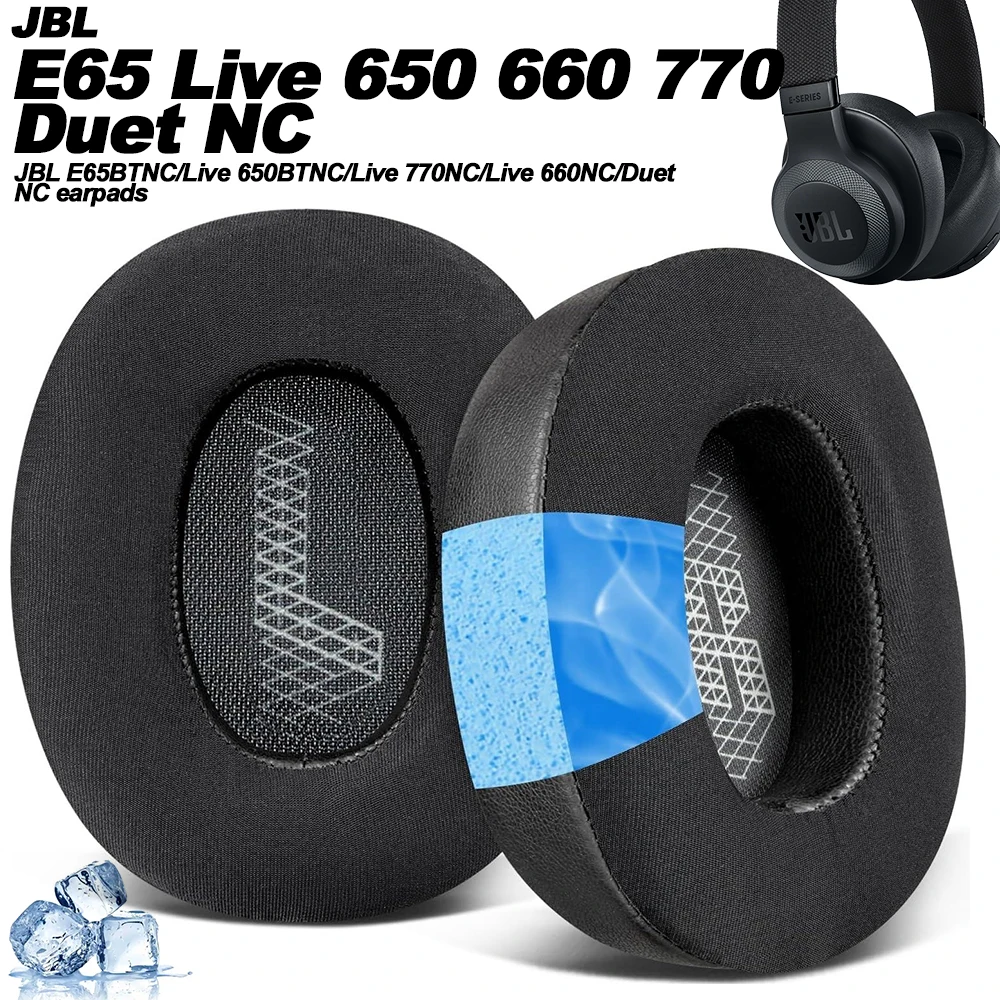 منصات سماعة الأذن ل JBL E65BTNC/Live 650BTNC/Live 770NC/Live 660NC/Duet NC استبدال وسادات الأذن غطاء للأذنين أغطية الذاكرة الناعمة