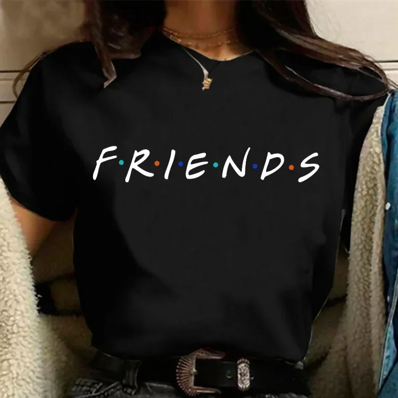 Fashion Friends Tv Show Funny Cartoon T Shirt Women Graphic Best Friends Harajuku T-shirt Korean Style Tshirt Vintage Top Female