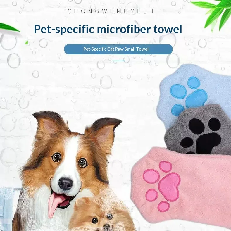 Pet Grooming & Drying Glove, Quick-Dry Microfiber Mitt for Deshedding, Bathing, and Paw Cleaning of Small Medium Dogs & Cats
