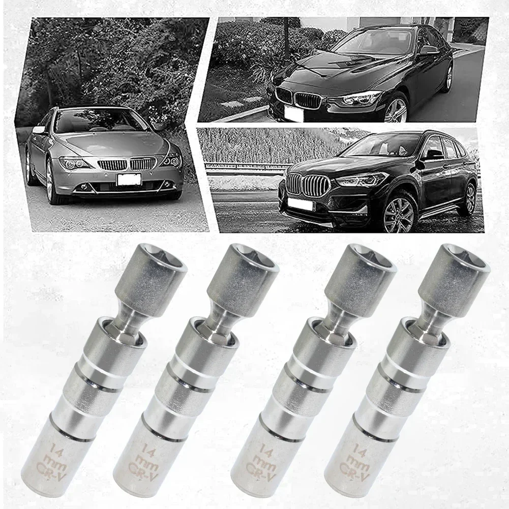 14mm 16mm Spark Plug Socket Wrench Adapter 12-Point 3/8inch Drive Universal Joint with Magnetic Socket Car Repair Tool