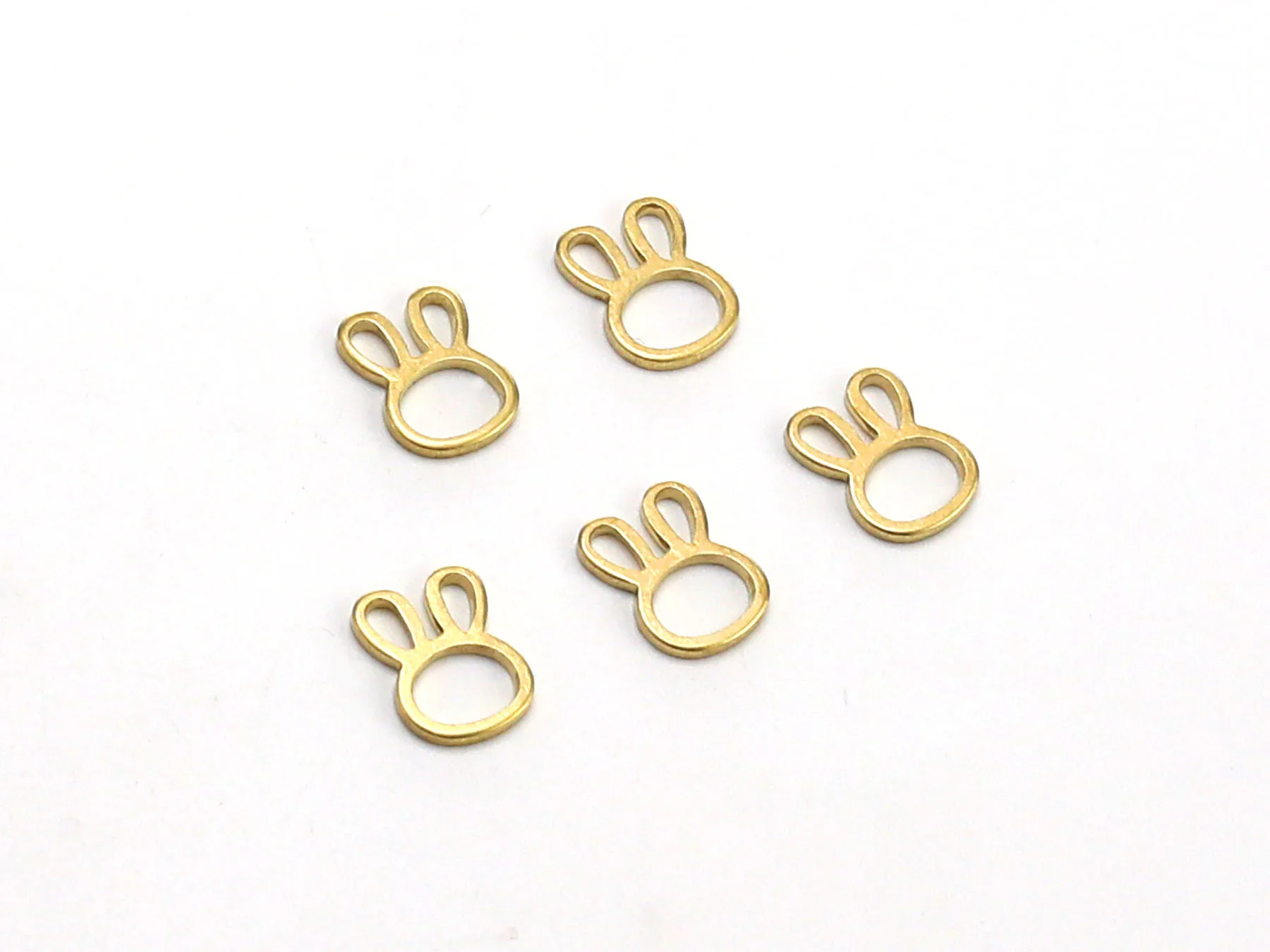 50pc Bunny Charm, Easter Rabbit Charms, DIY Ornament, Raw Brass Earring Findings, Add-on, 9x6.5mm, Jewelry Making -R1626