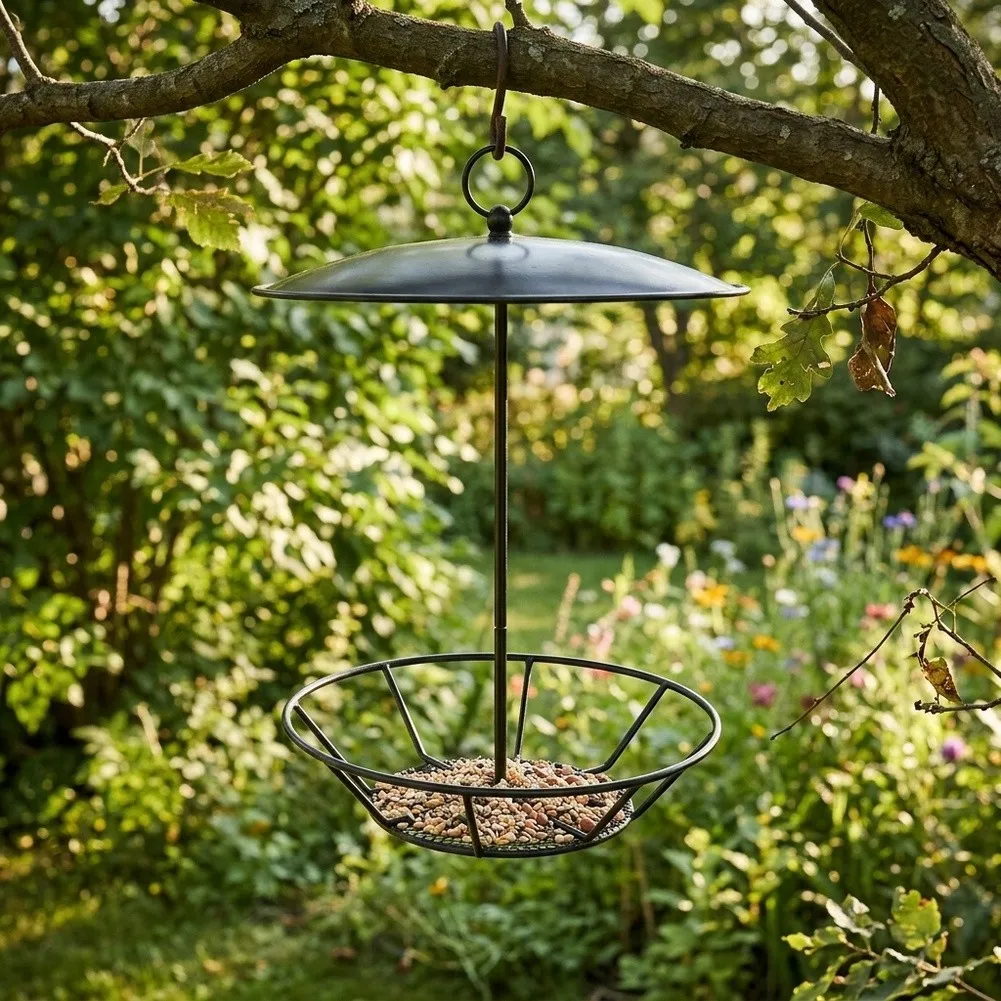 Bird Feeder for Backyard Wildlife Support with Cylindrical Form and Functional Features for Daily Feeding and Care